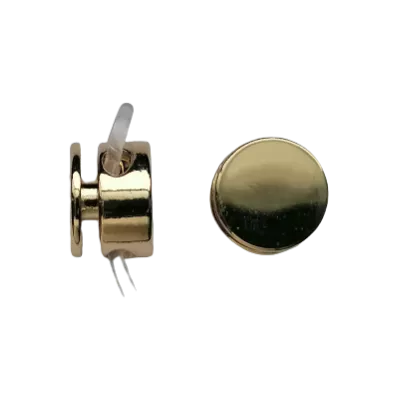 Koordstopper metaal 2 gaten - rond 12 mm - goud (openingen 3 mm)