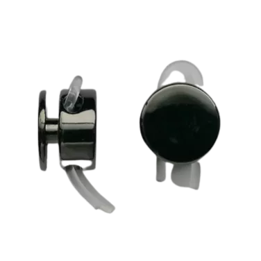 Koordstopper metaal 2 gaten - rond 12 mm - gunmetal / zwart zilver (openingen 3 mm)