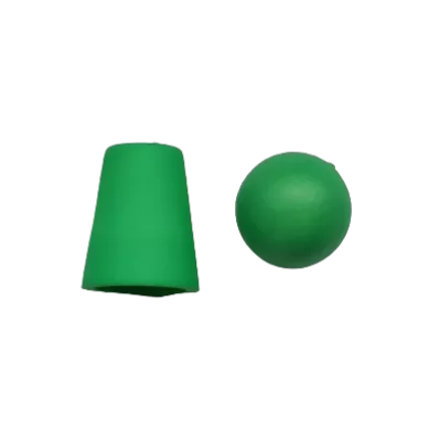 Koord einde plastic 18 mm - groen (opening 5 mm)