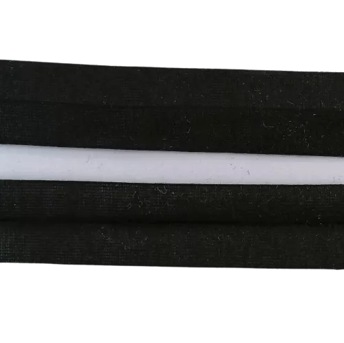 Biais - rekbare katoen 2 cm - zwart