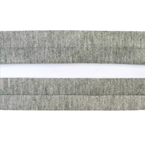 Biais - rekbare katoen 2 cm - gemêleerd grijs