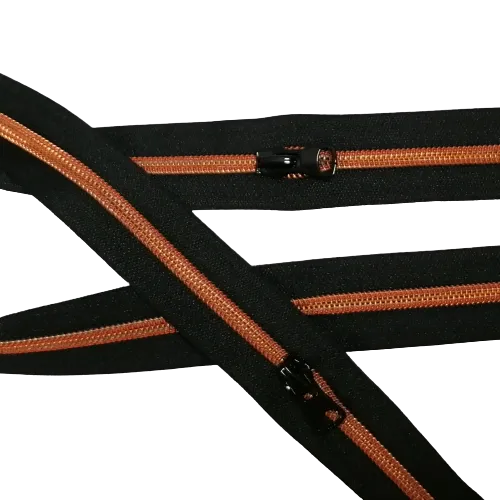 Rits met trekker aan de lopende meter - 42 mm - koper metallic look