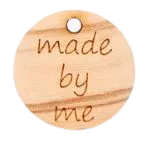 Label 'made by me' - naturel hout 16 mm rond