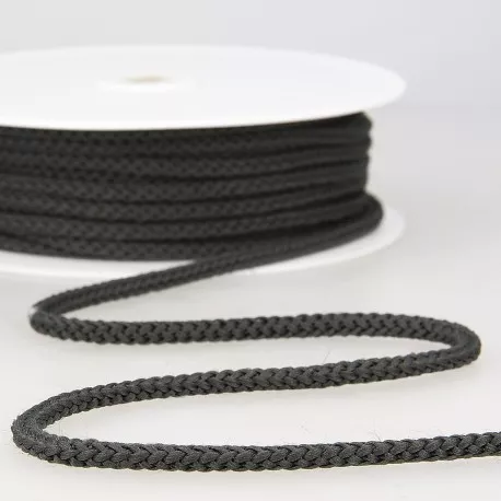 Donkergrijze / antraciet grijze rekbare koord - polyester 4,5 mm