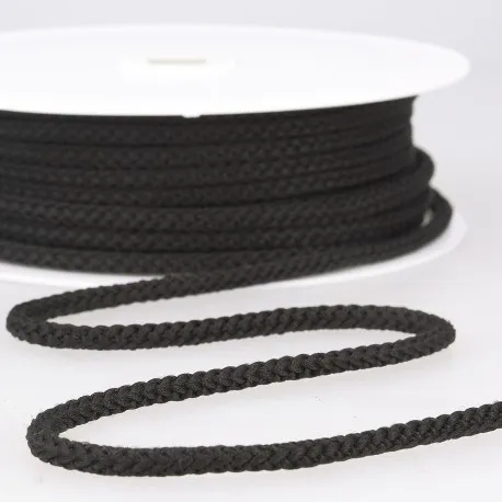 Zwarte rekbare koord - polyester 4,5 mm