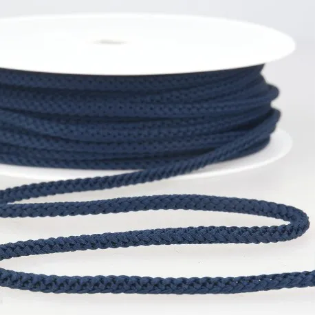 Marineblauwe / donkerblauwe rekbare koord - polyester 4,5 mm