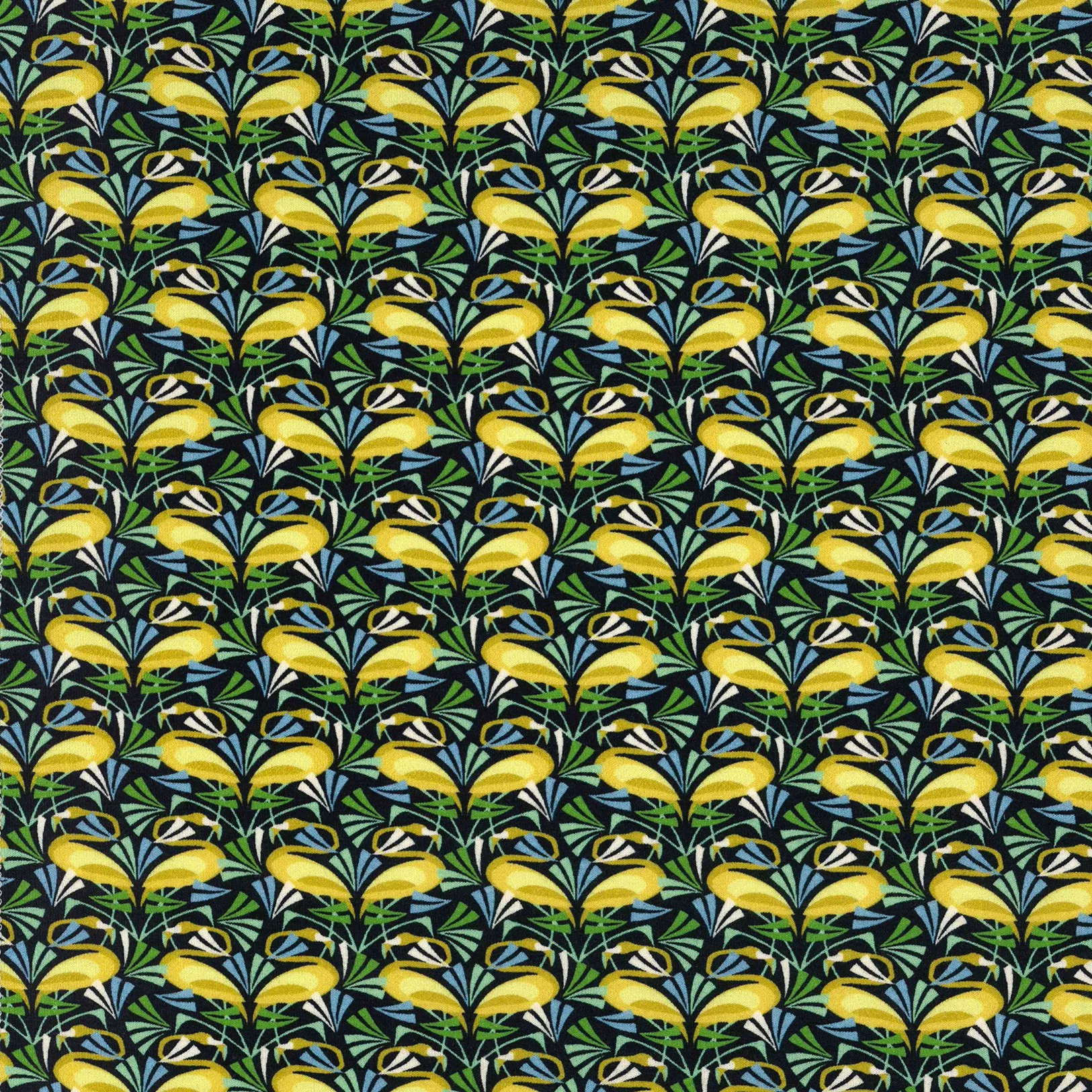 Viscose tricot groen met flamingo's - Burda Collectie Lente-Zomer 2022