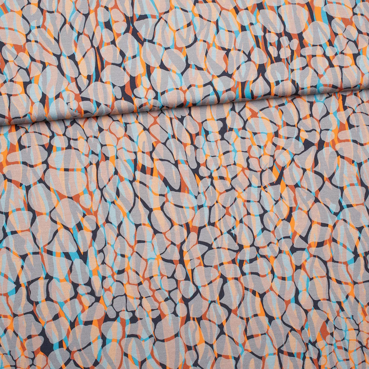 Viscose tricot met keienmotief 'Pebbles' - Knipmode Collectie Lente-Zomer 2022