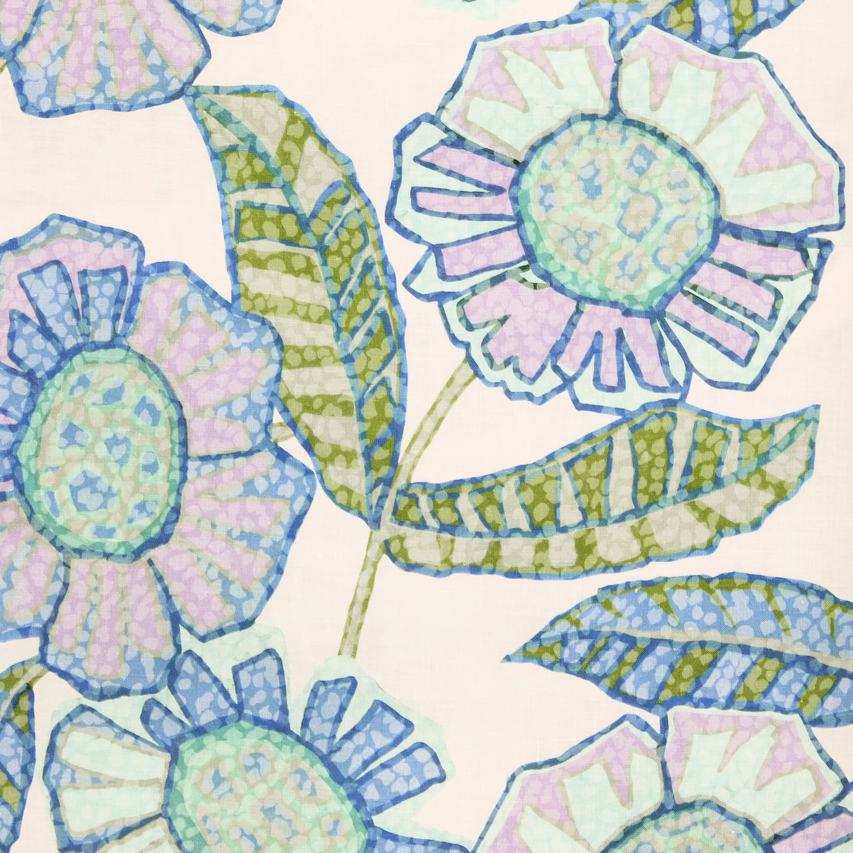 Linnen wit met bloemen