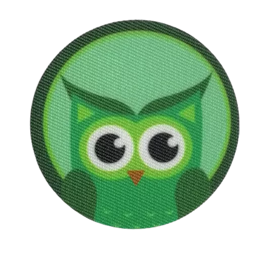 Opstrijkbare applicatie - uil groen - 5 cm