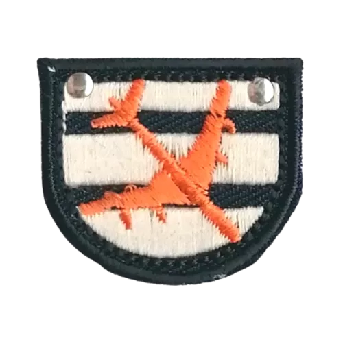 Opstrijkbare applicatie - oranje vliegtuig - 3 cm