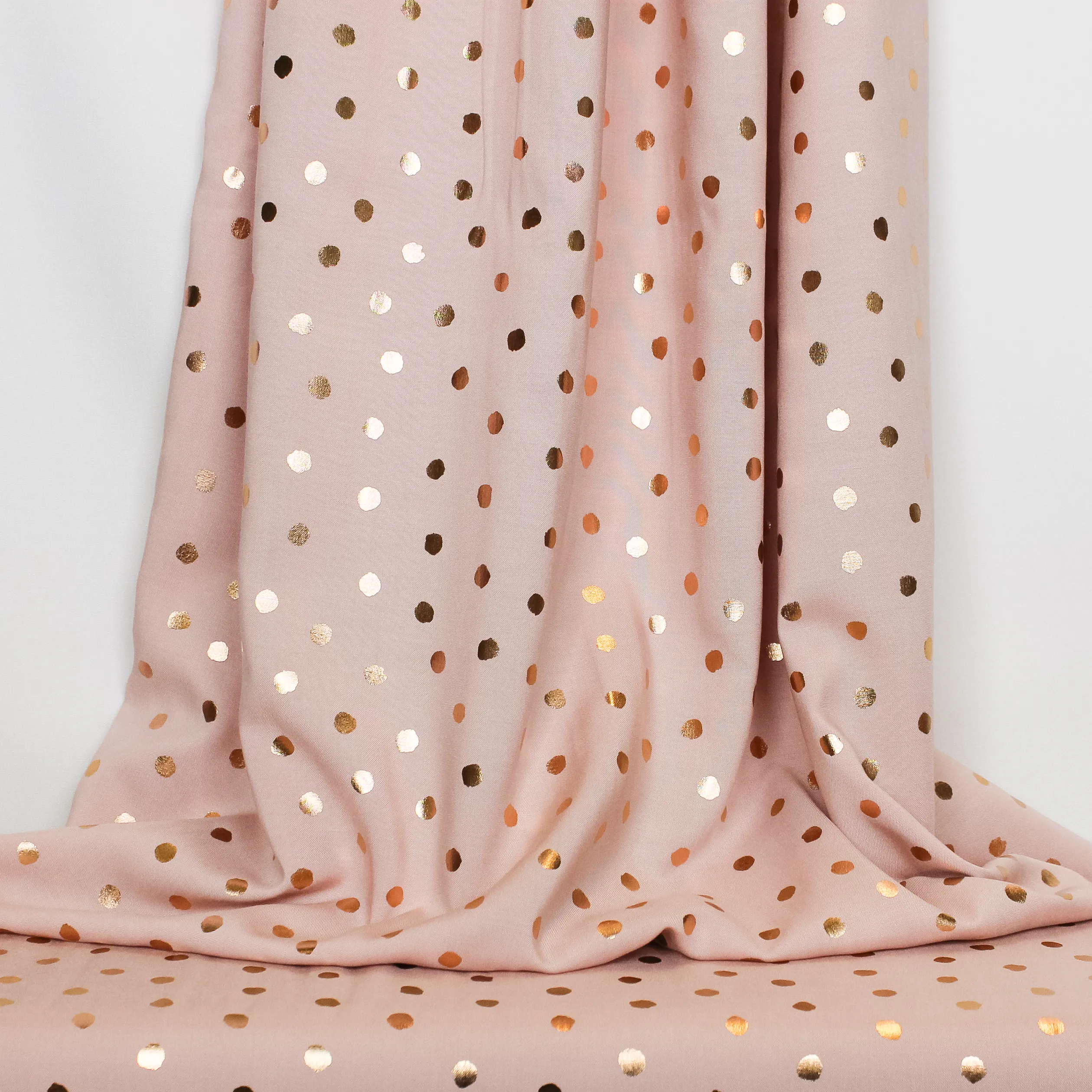 Nude roze viscose chally met gouden foil stippen