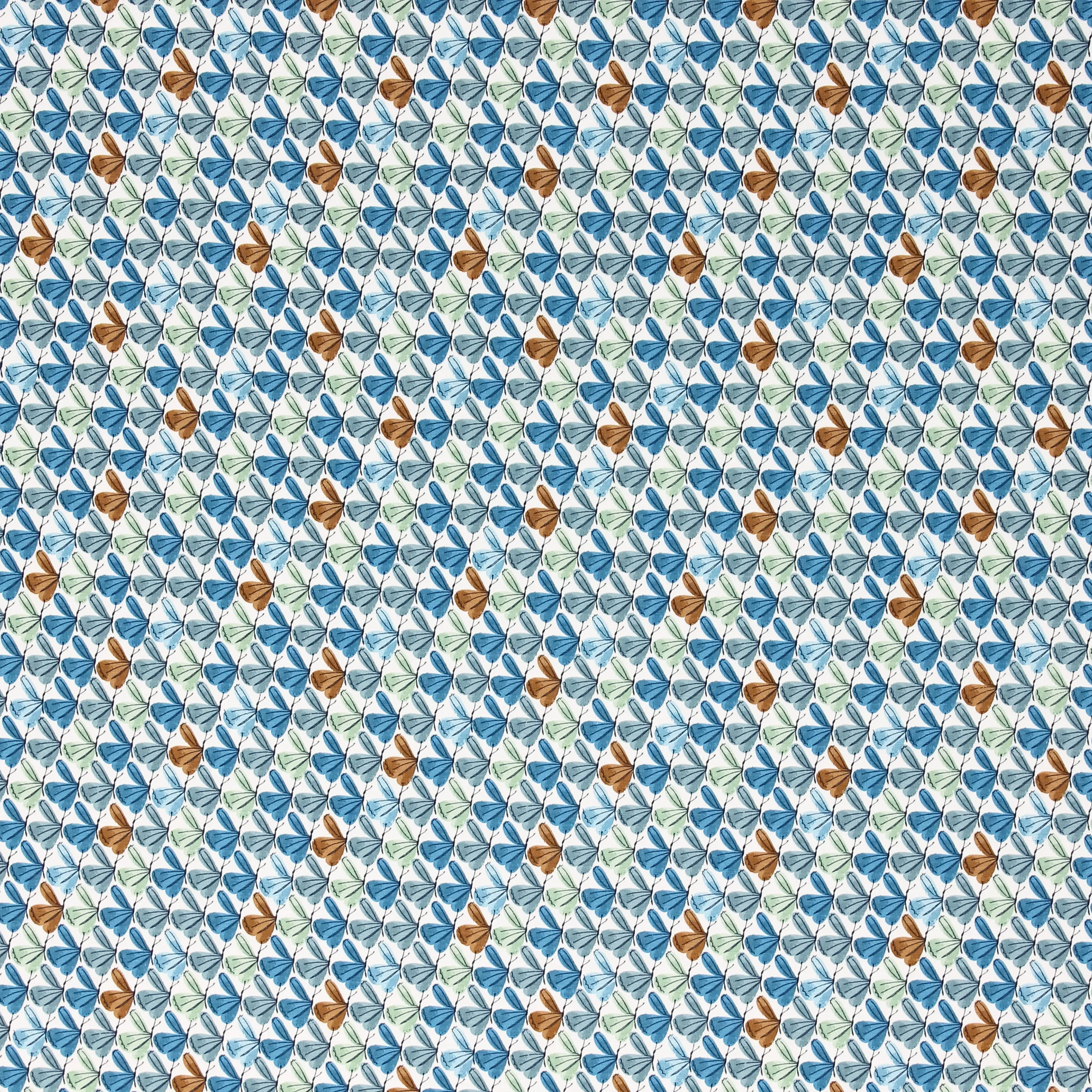 Katoen tricot met vlinders butterflies dusty mint