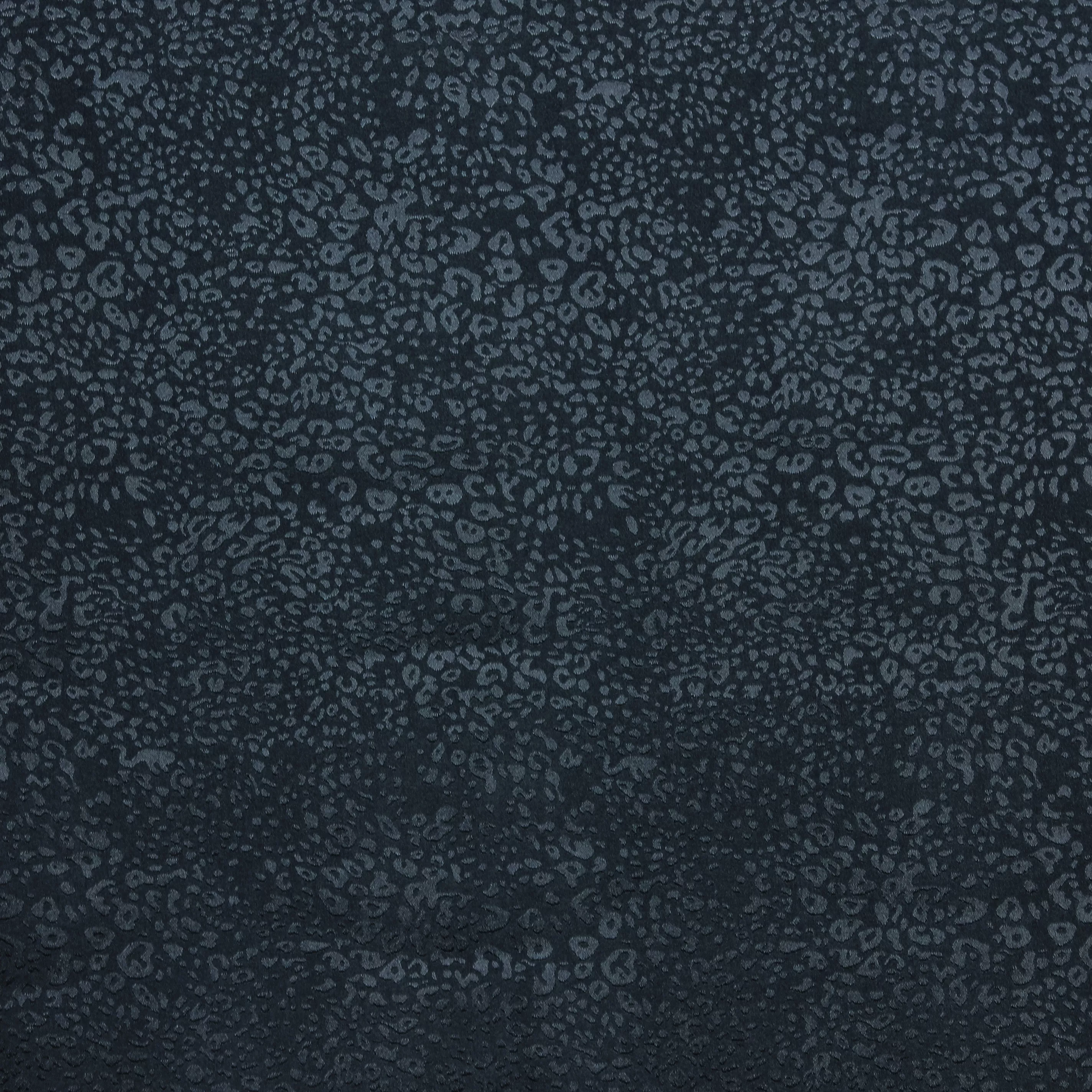 Donkerblauwe polyester met luipaardpatroon