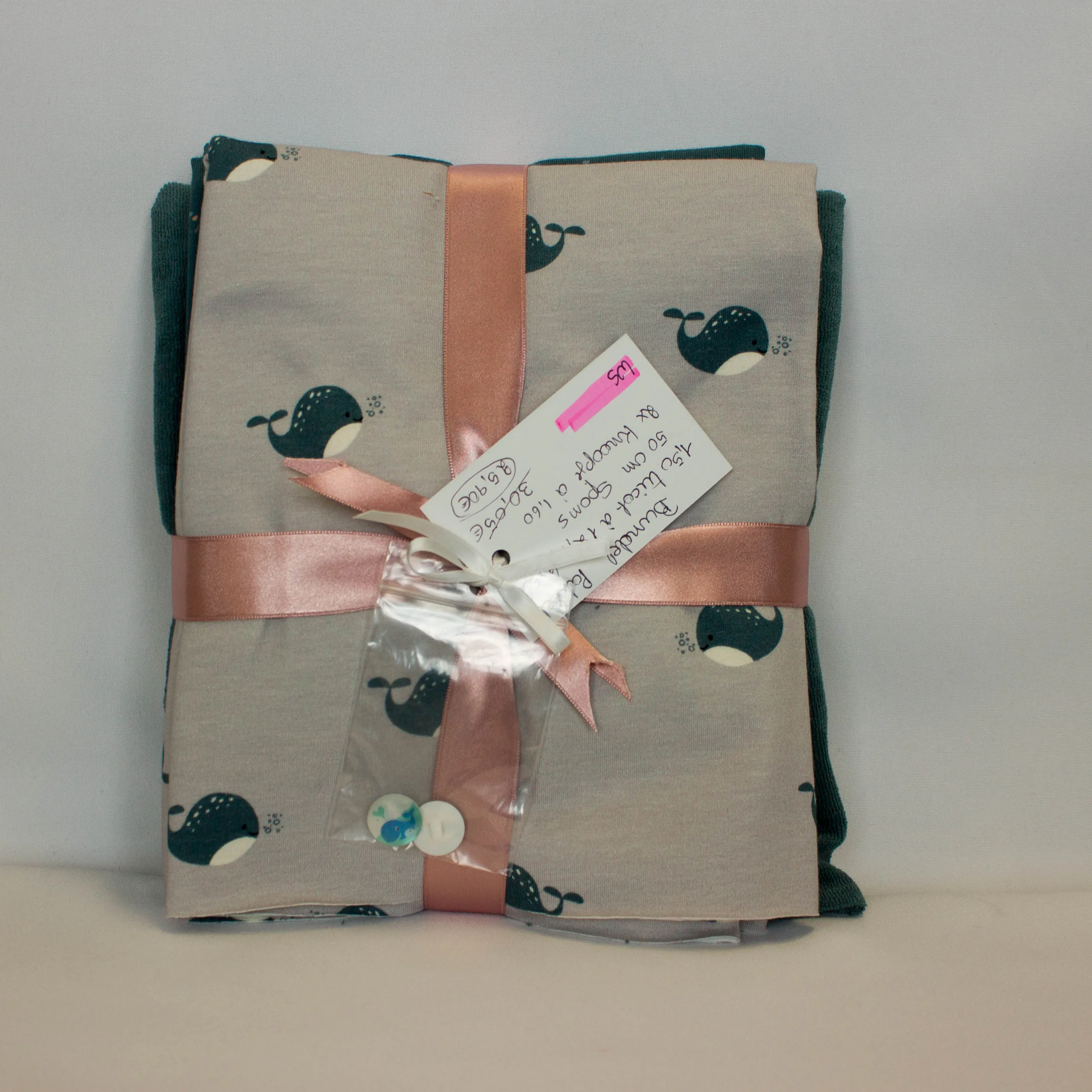 Combinatie pakket tricot/spons blauw en grijs