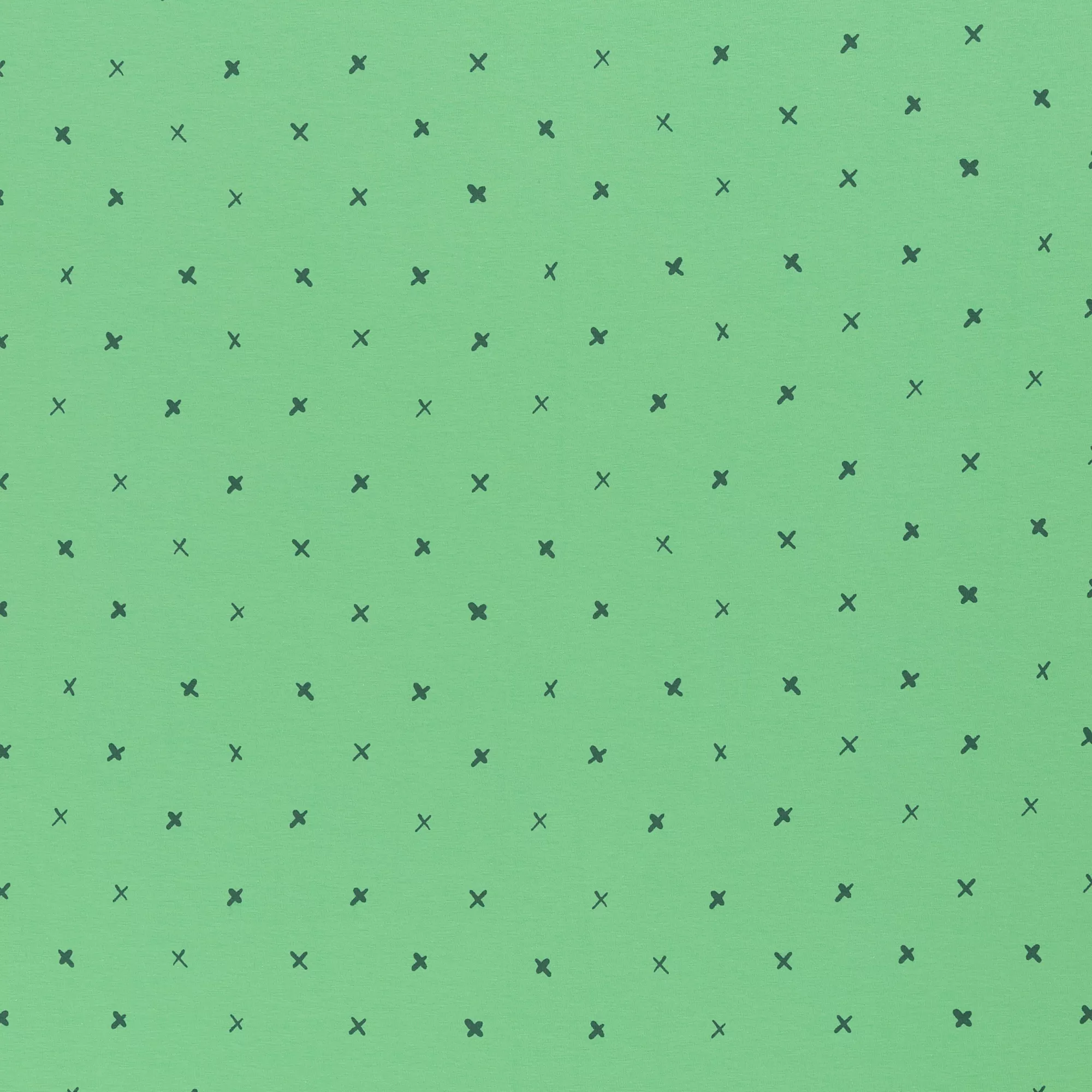 Groene katoen tricot met kruisjes