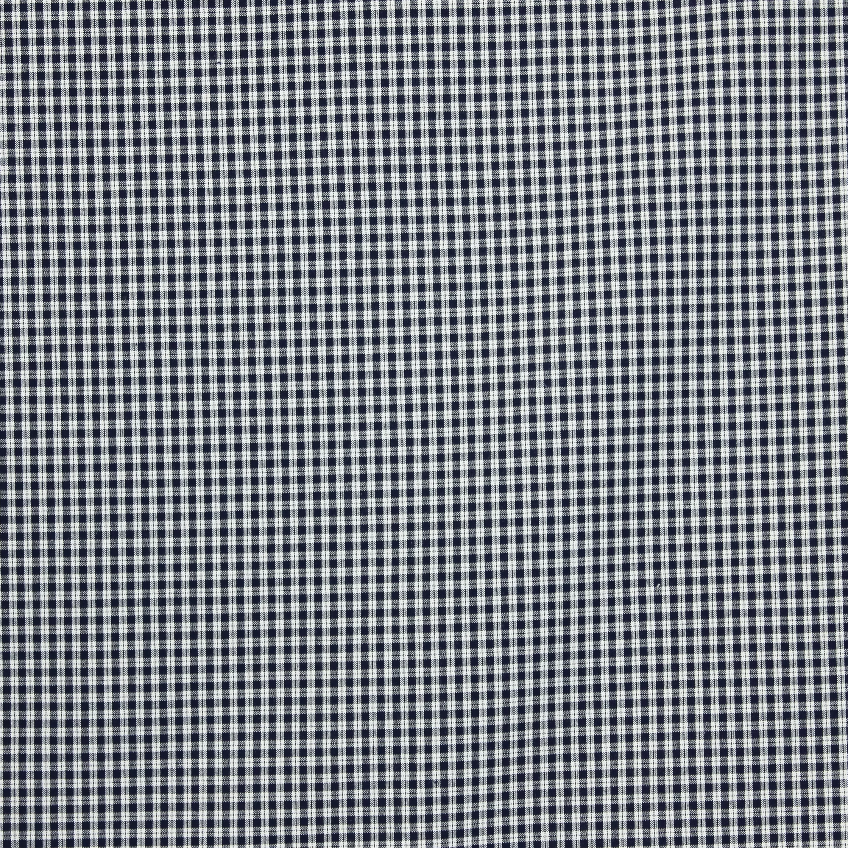 Donkerblauwe katoen kleine ruitjes 0.25cm²