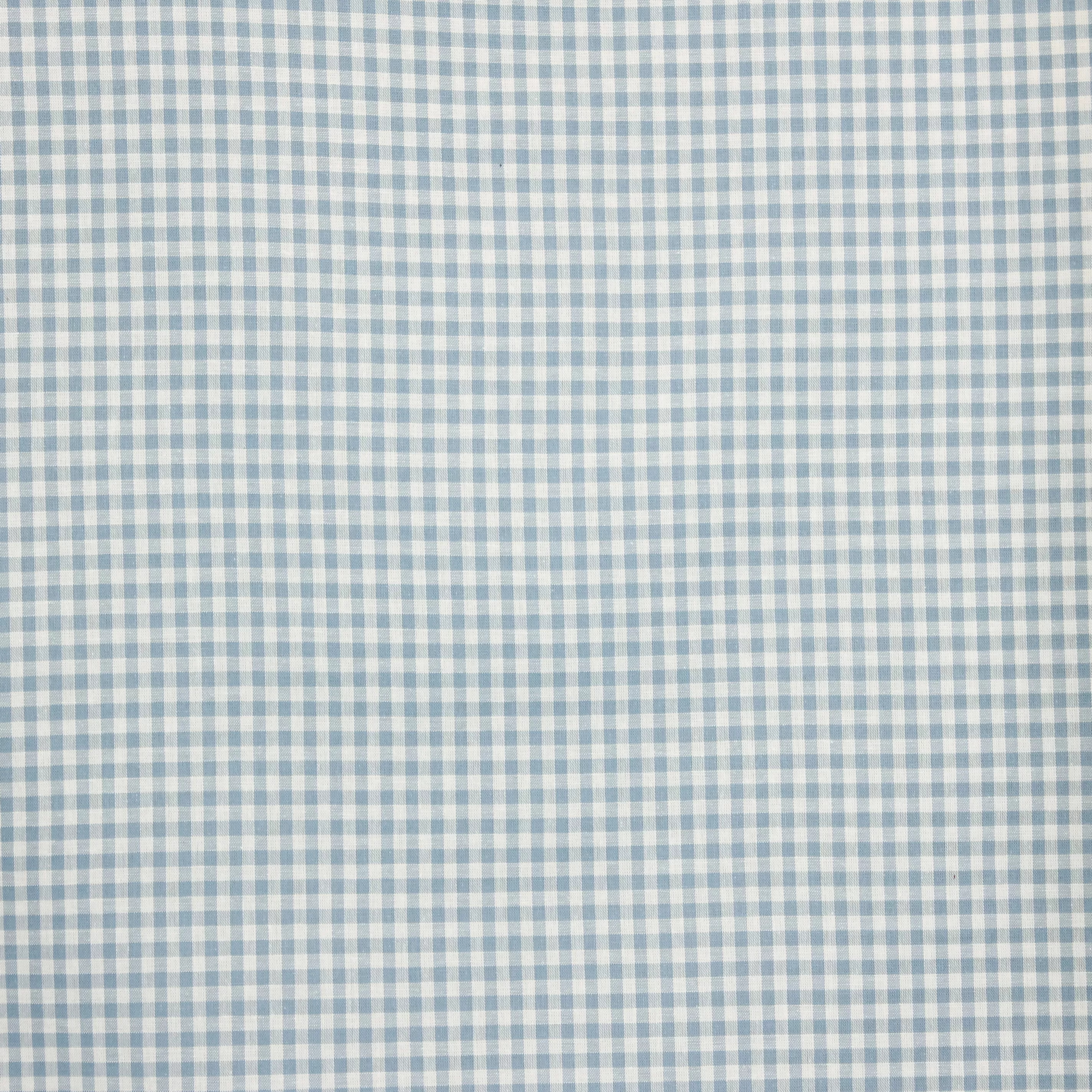 Light sky blue katoen met kleine ruitjes 0.25cm²