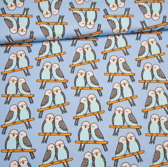 Parrots french terry van Eva Mouton