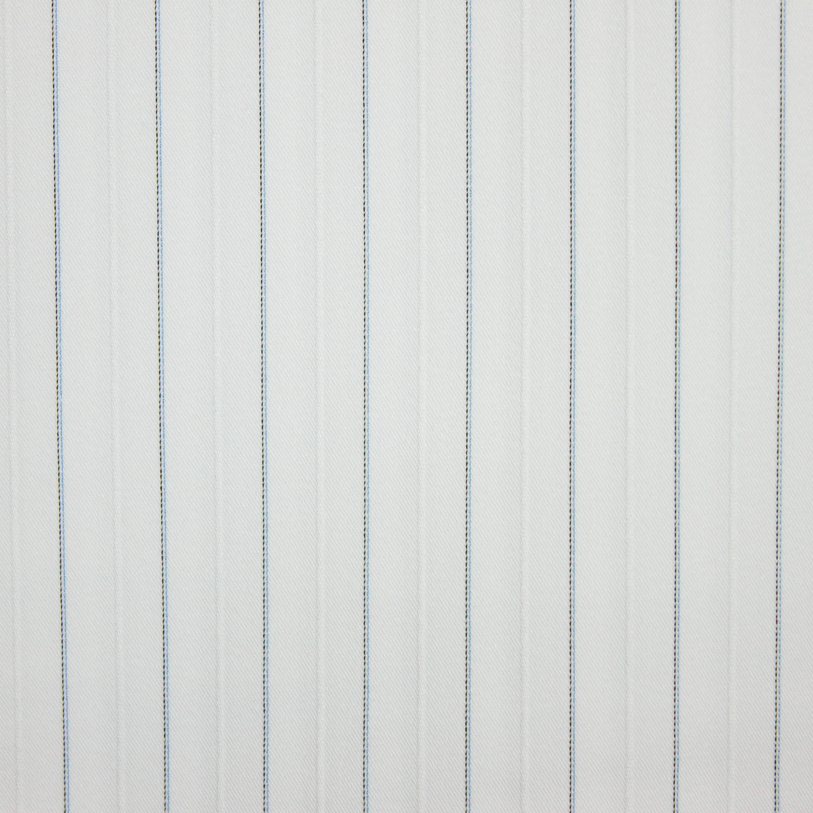 Polyestermengeling wit met blauwe strepen