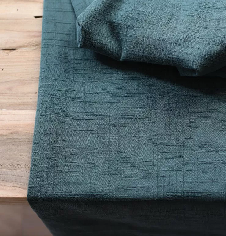 Groene licht rekbare tencel jacquard -  'grunge jacquard deep green' van Meet Milk