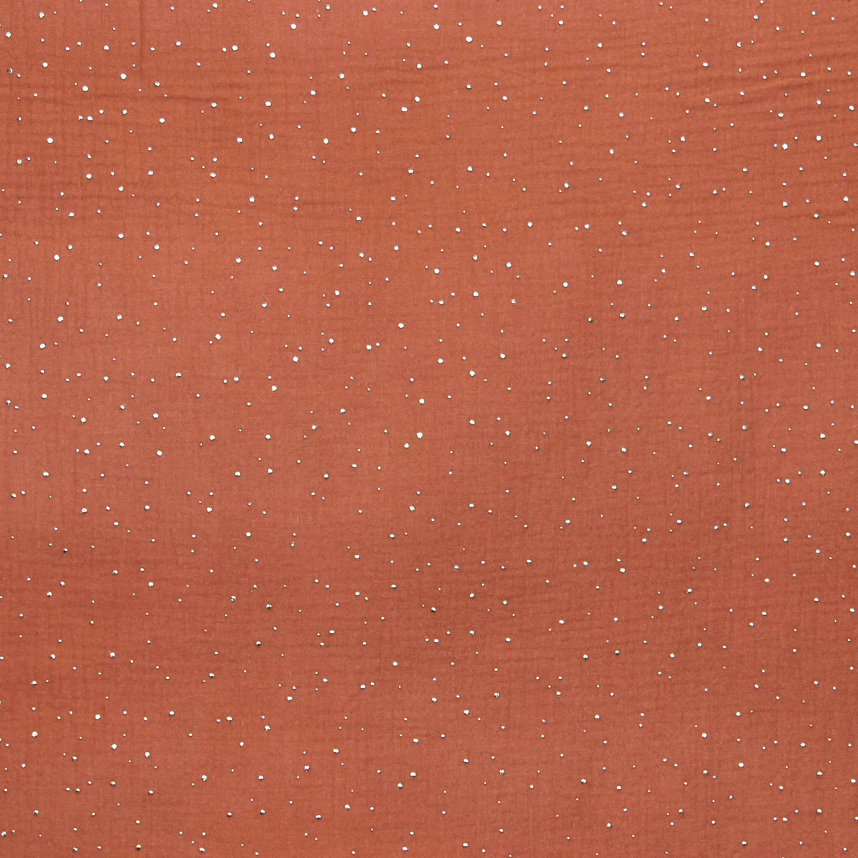 Bruine double gauze met gouden stippen