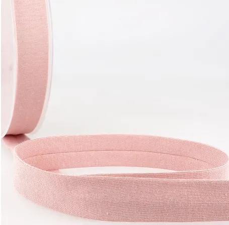 Biais - licht rekbare katoen 2 cm - oud roze