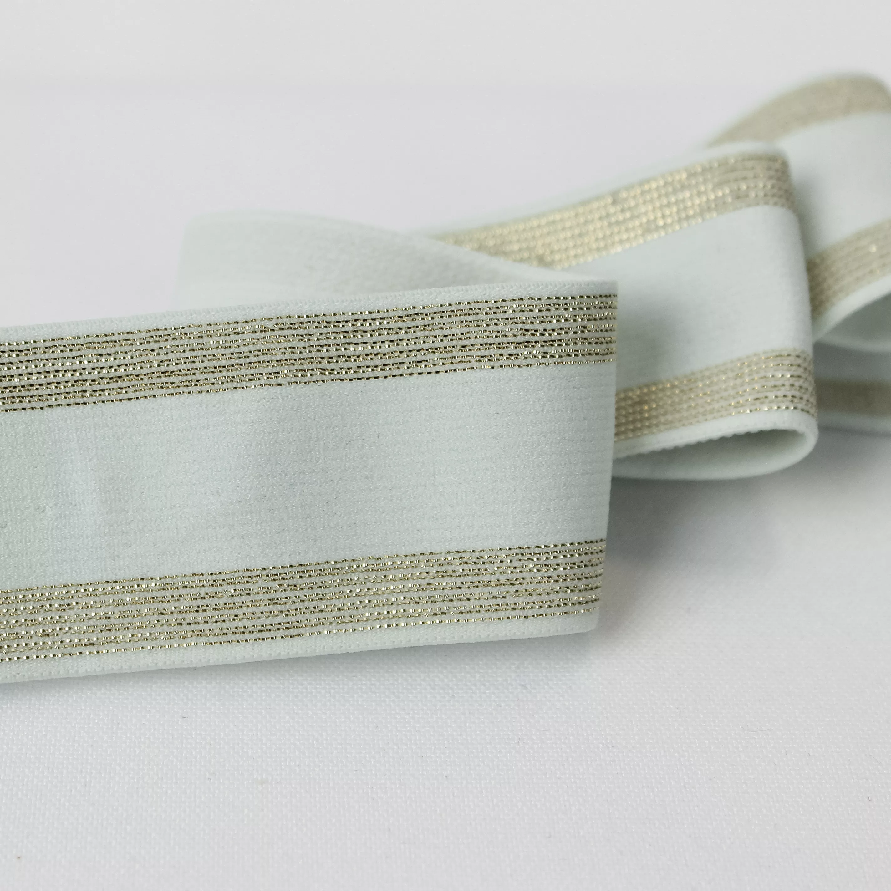 Elastiek gestreept Sage 35mm - Atelier Brunette