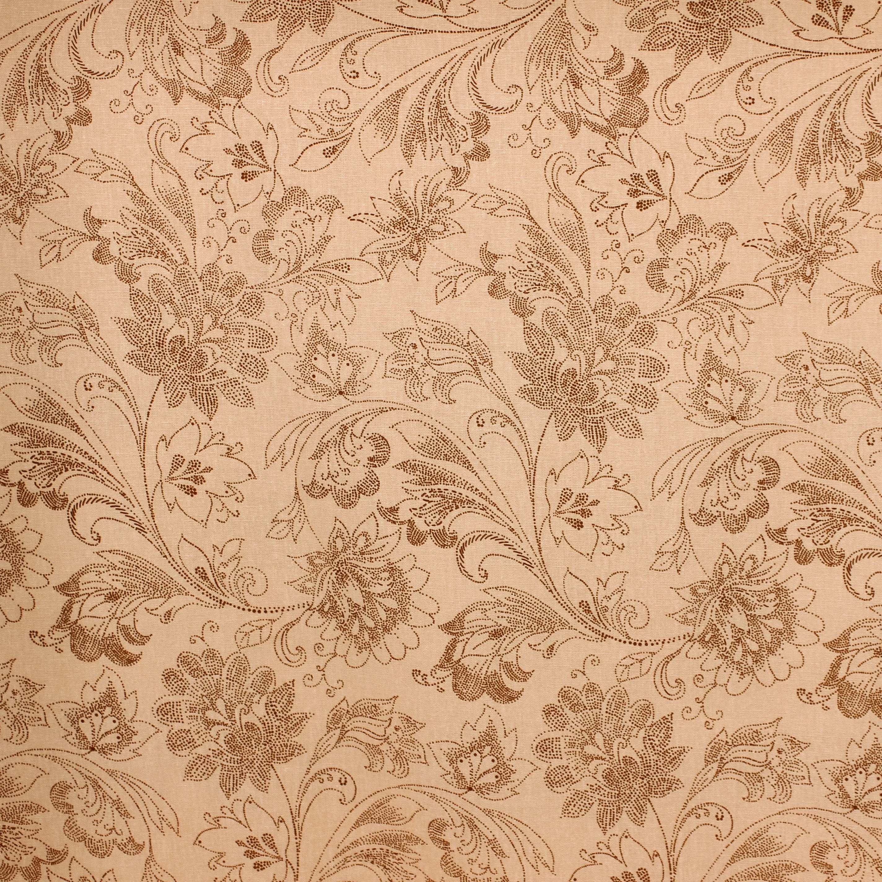 Roze linnen viscose met sierlijke gestipte bloemen