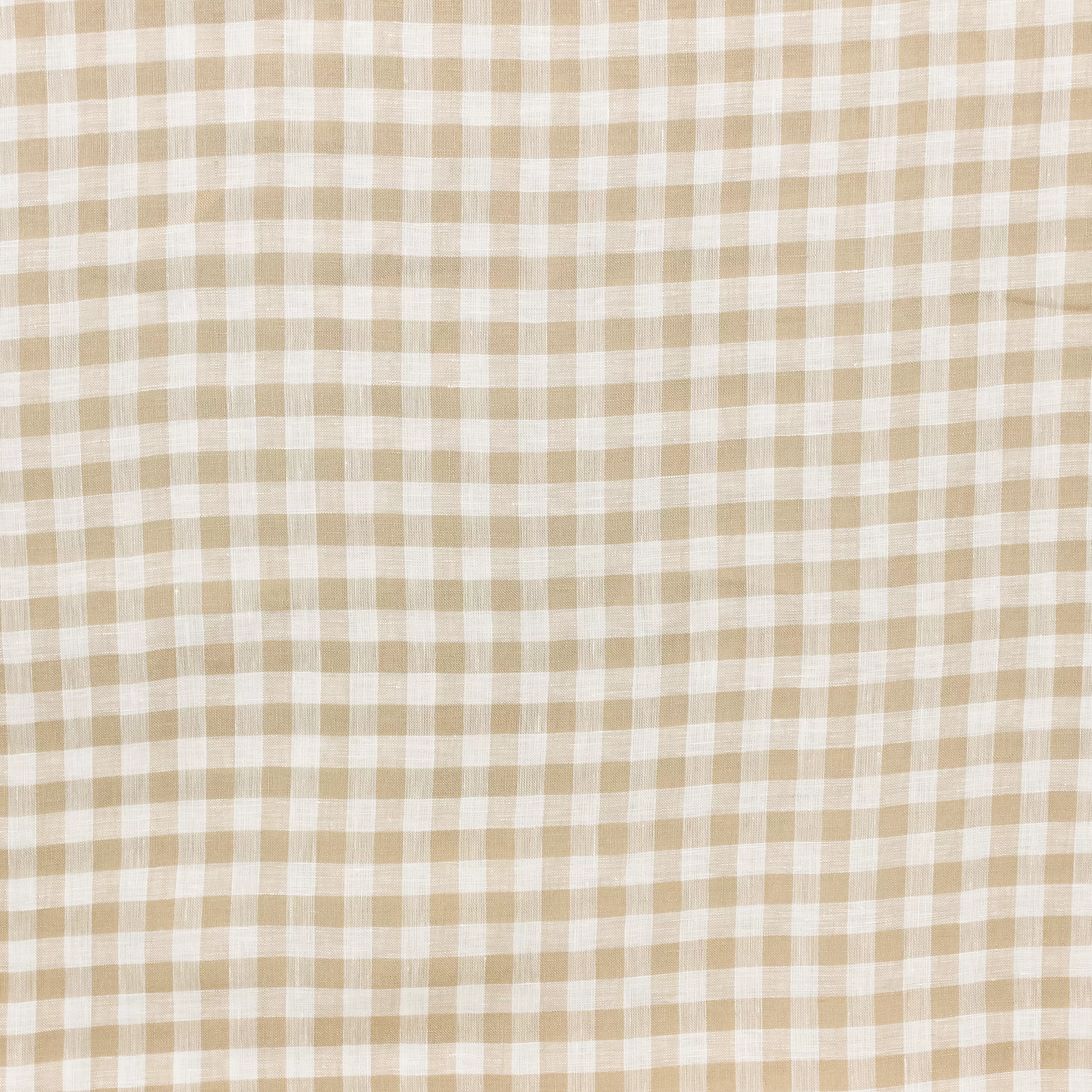 Geruite linnen gebroken wit- beige