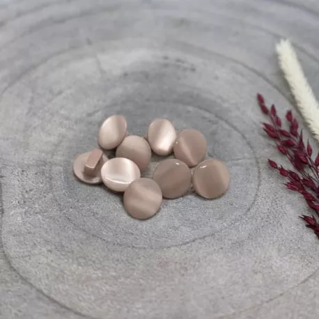 Oudroze glanzende knoopjes met één oogje 10 mm  - Swing Buttons Blush van Atelier Brunette