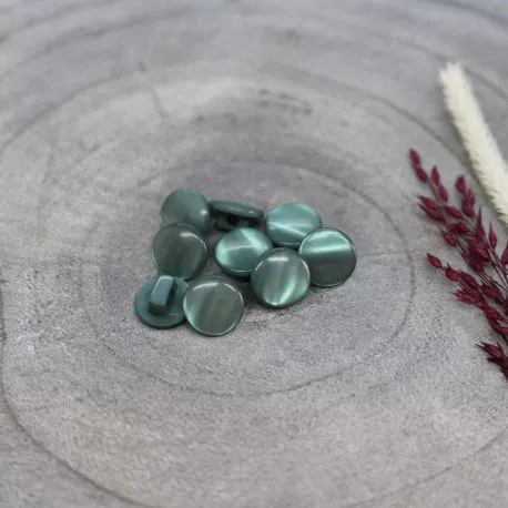 Groene glanzende knoopjes met één oogje 10 mm  - Swing Buttons Cactus van Atelier Brunette