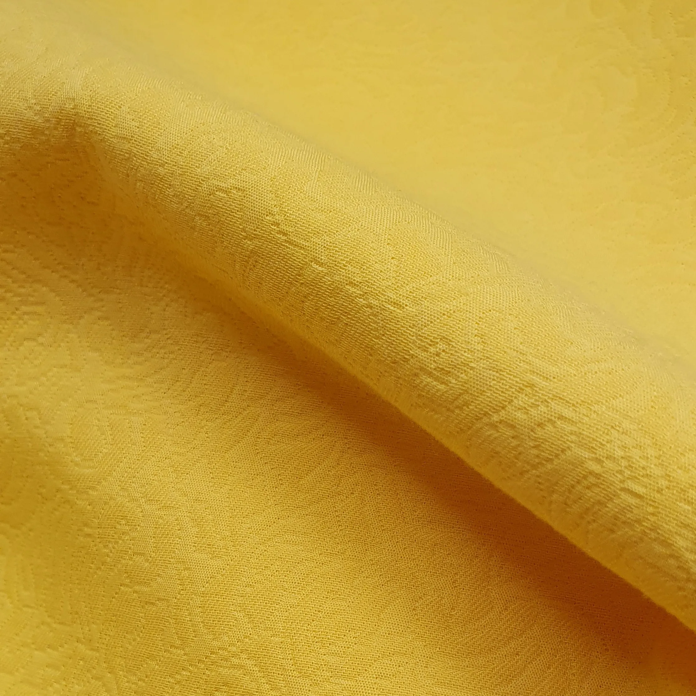 Italiaanse katoen jacquard geel met bloemen reliëf