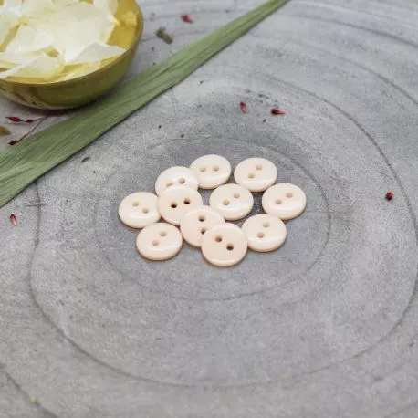Zalmroze knoopjes 12 mm  - Classic Shine Buttons Powder van Atelier Brunette