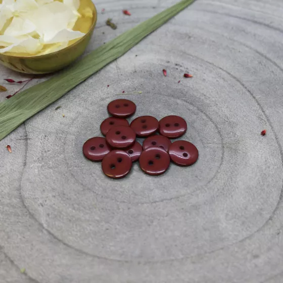 Donkerbruine / bordeaux knoopjes 12 mm  - Classic Shine Buttons Rust van Atelier Brunette