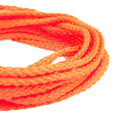 Fluo oranje platte koord / veter - polyester 5 mm
