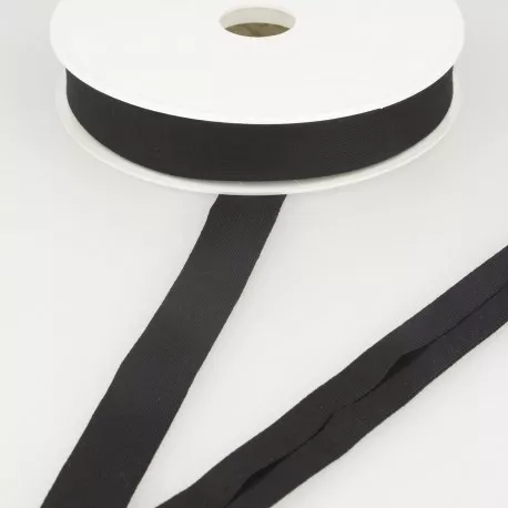 Biais - licht rekbare katoen 2 cm - zwart