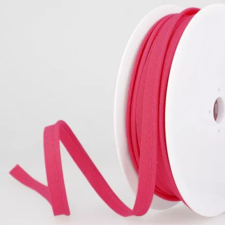 Framboos roze paspelband / piping - 2 mm dikte - 10 mm breed