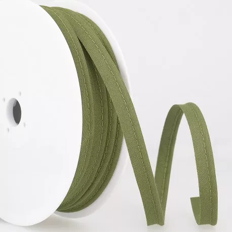 Kaki groene paspelband / piping - 2 mm dikte - 10 mm breed