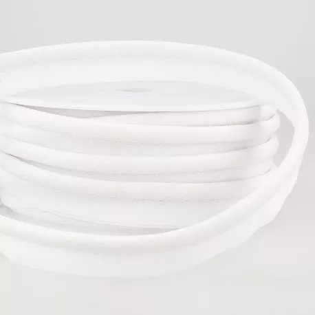 Witte paspelband / piping - 5 mm dikte - 18 mm breed