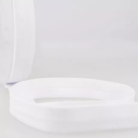 Biais - licht rekbare katoen 2 cm - wit