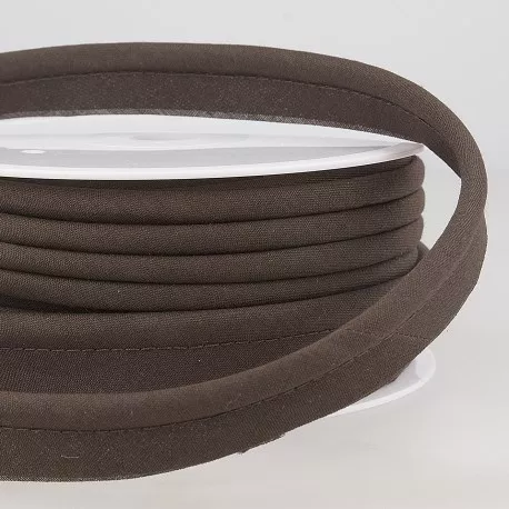 Donkerbruine (koffiekleur) paspelband / piping - 5 mm dikte - 18 mm breed