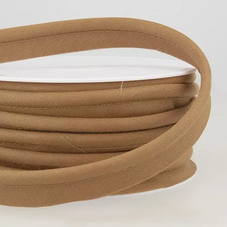 Bruine paspelband / piping - 5 mm dikte - 18 mm breed