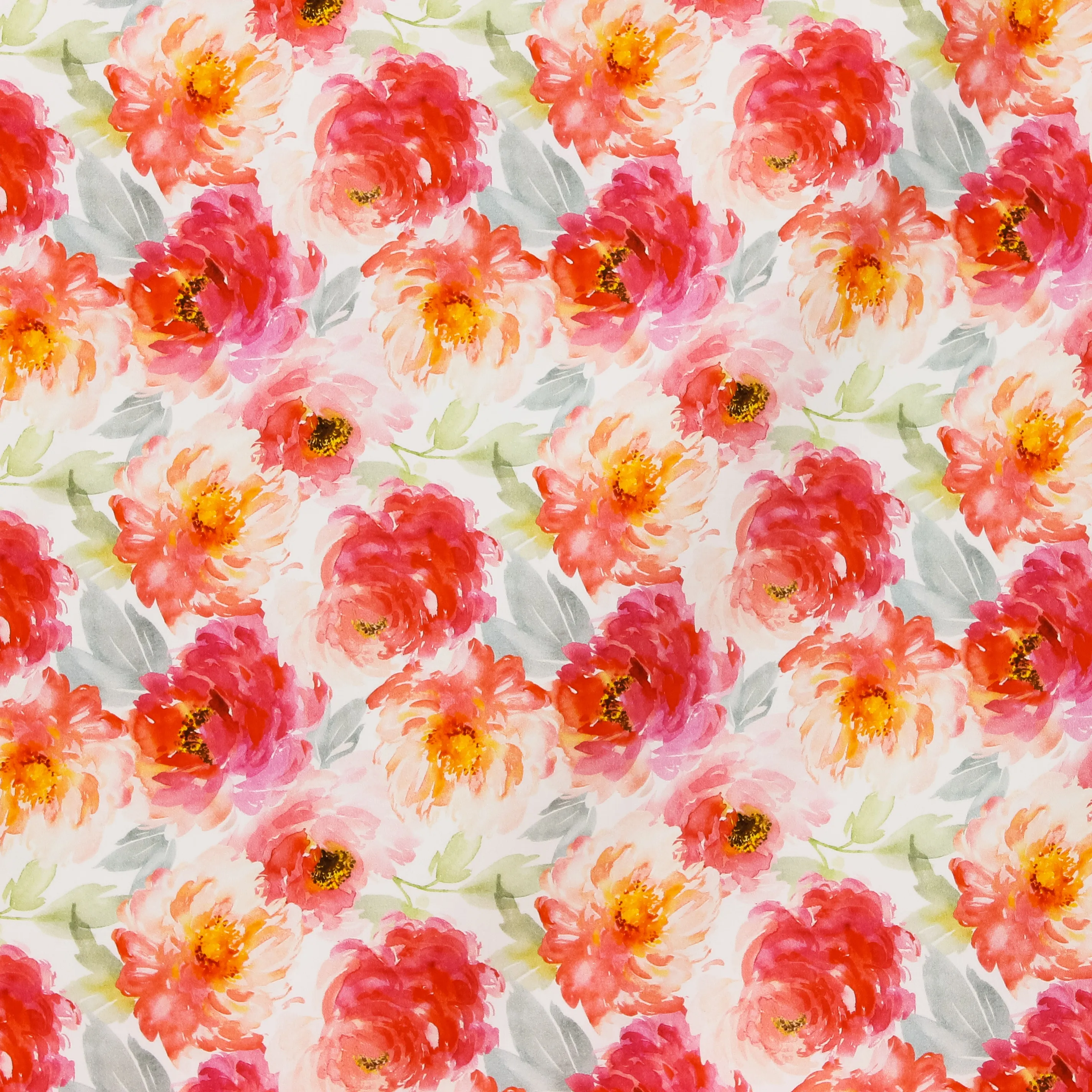 Wit tricot met bloemen