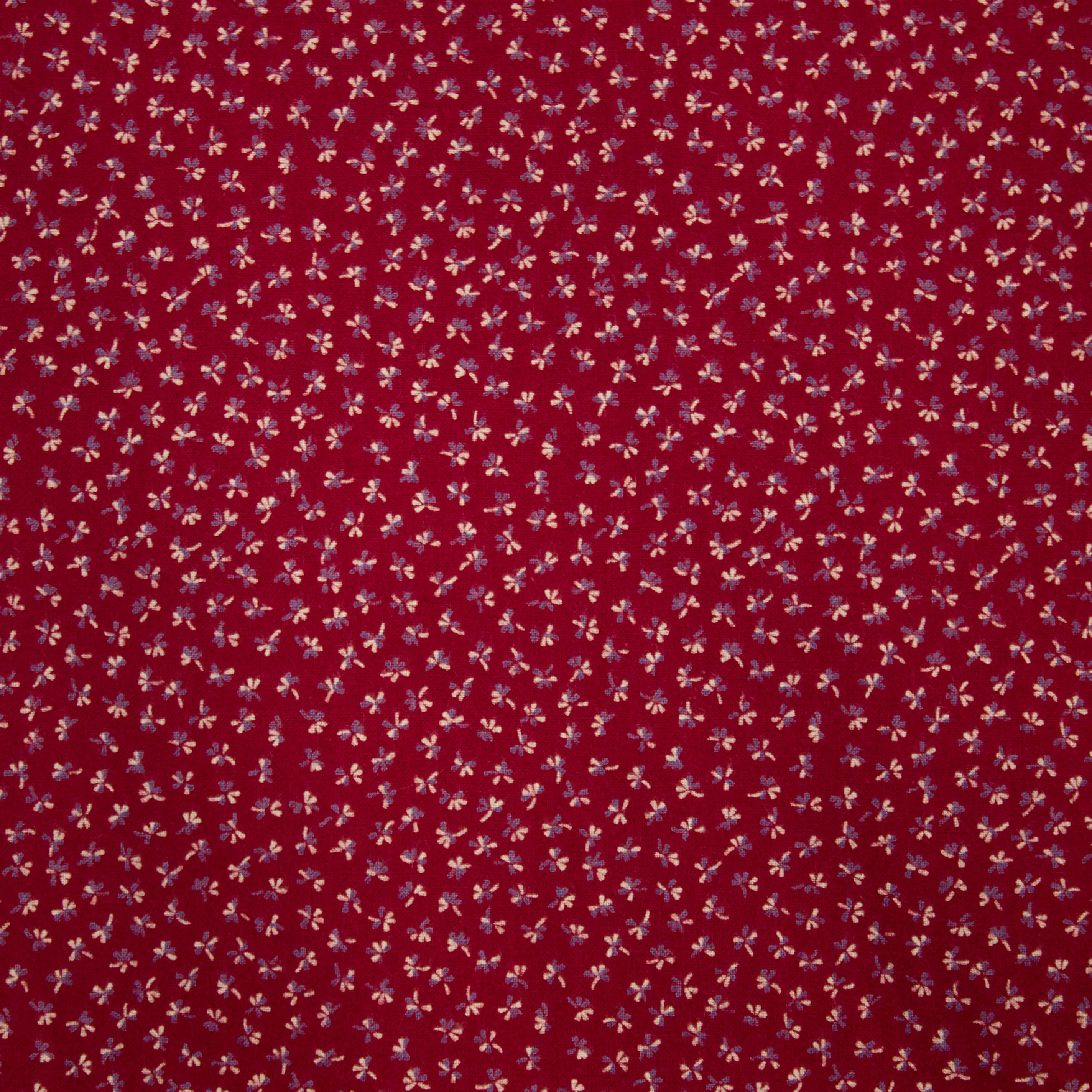Flanel rood met kleine bloemen