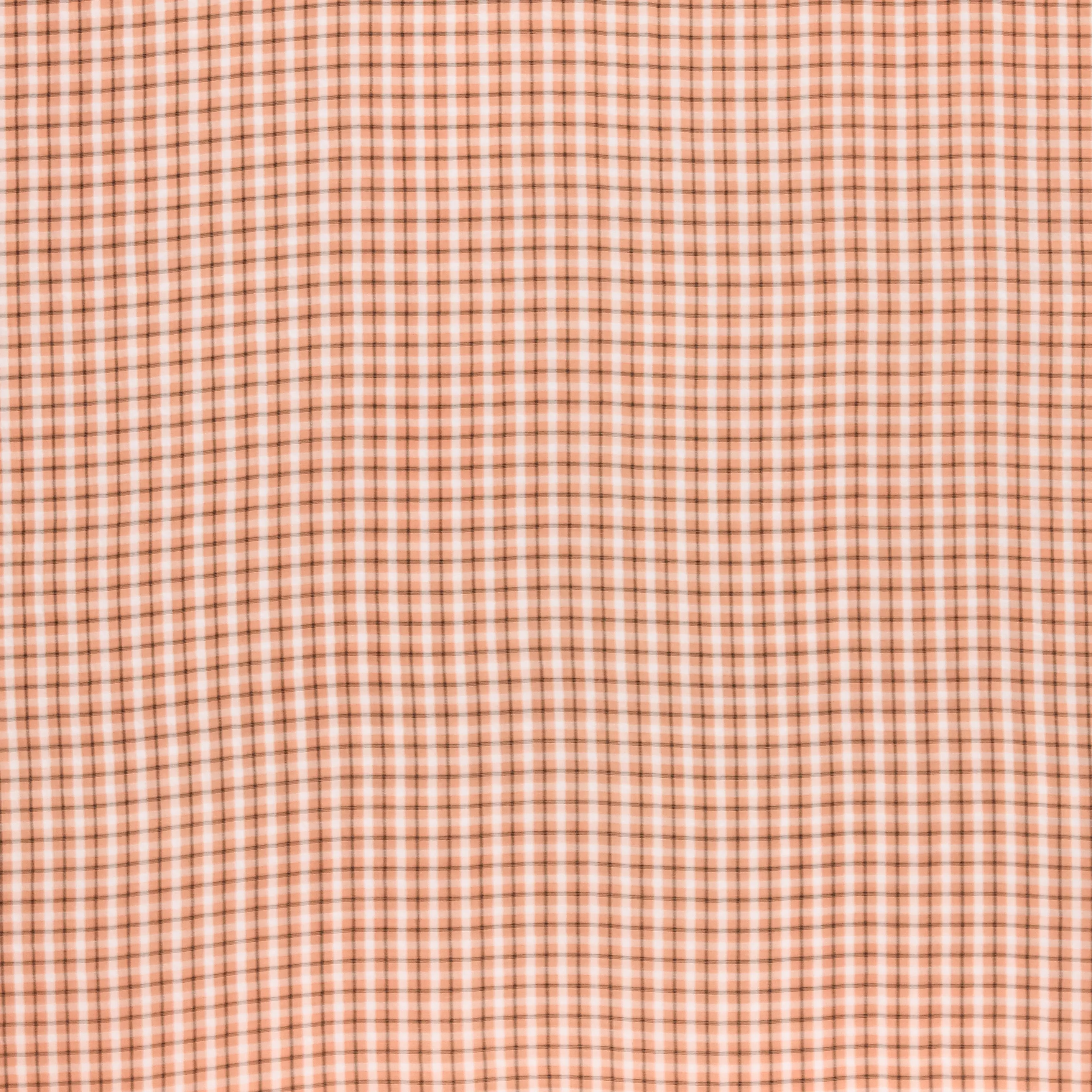 Searsucker viscose oranje met ruitjes
