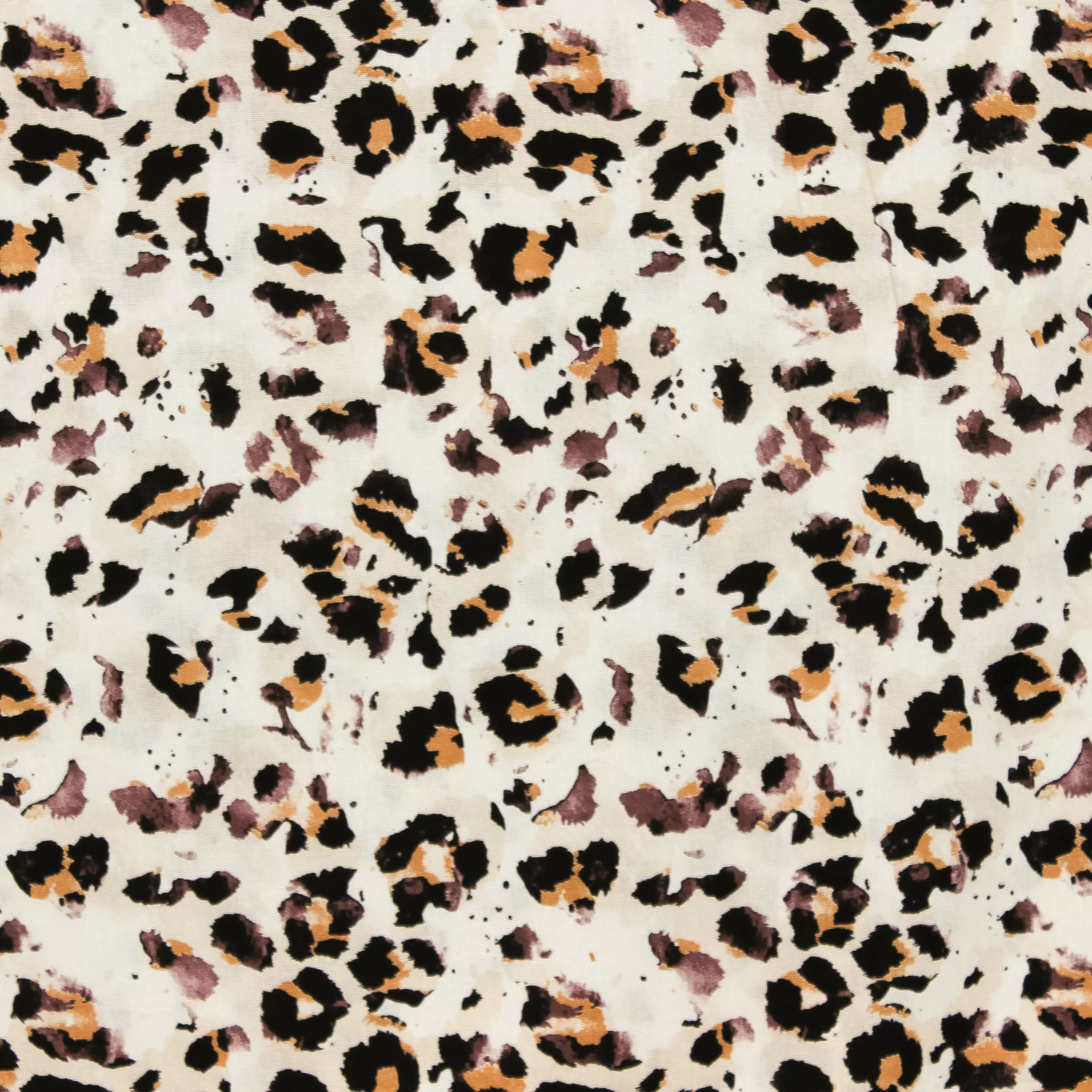 Viscose linnen wit met luipaardpatroon -B*Trendy