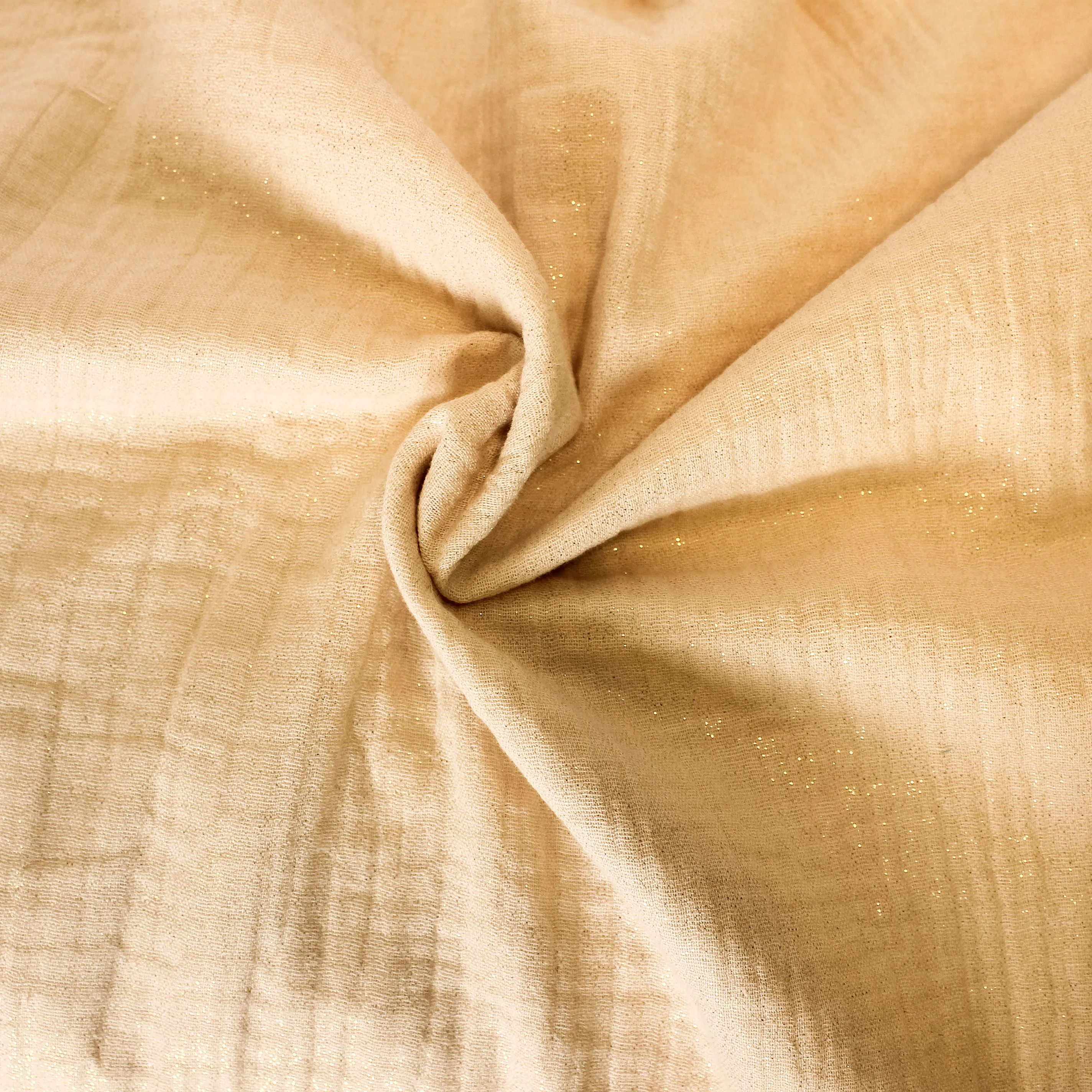 Double gauze ecru glinsterend -Poppy-