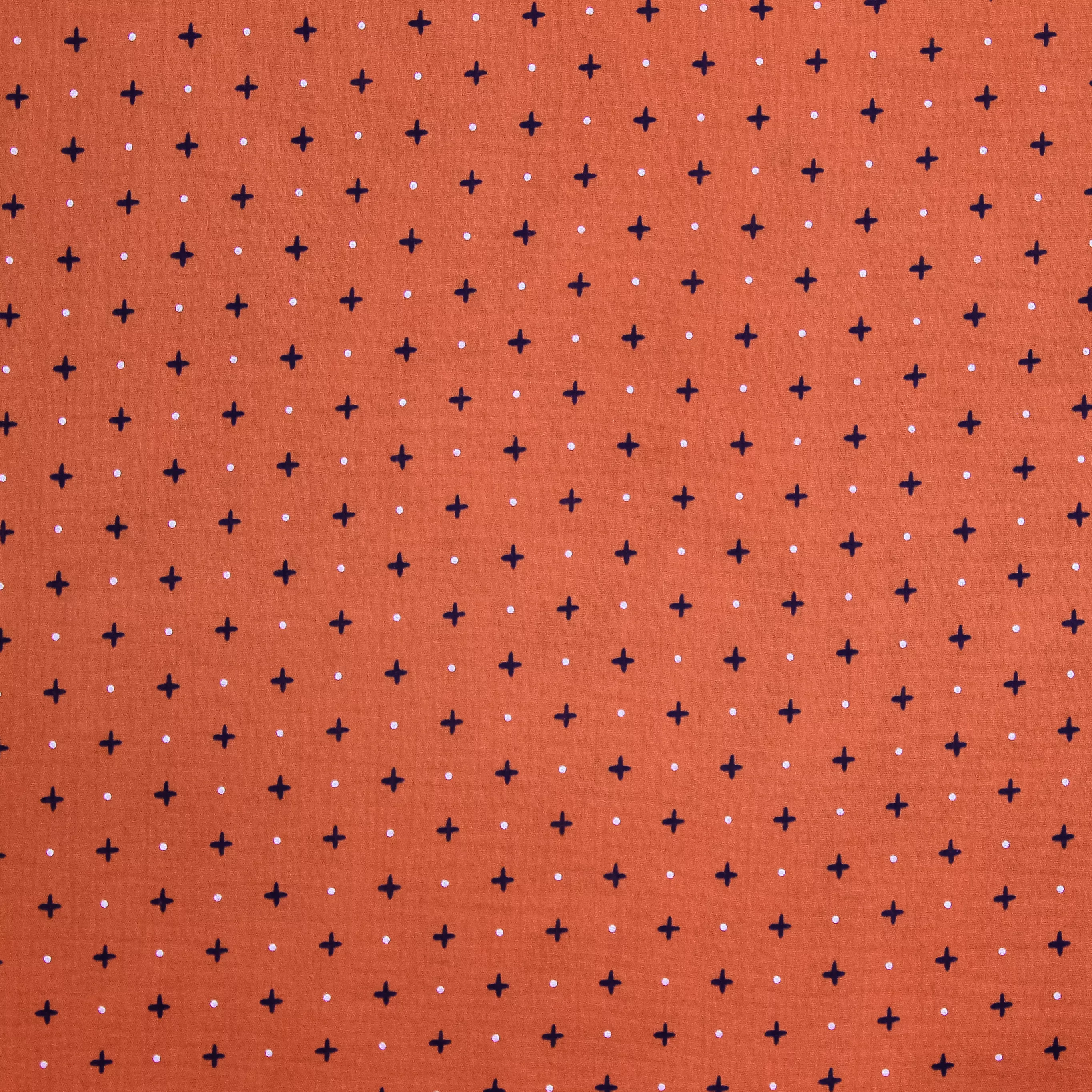 Double gauze bruin 'kruisjes en puntjes'  -Poppy-