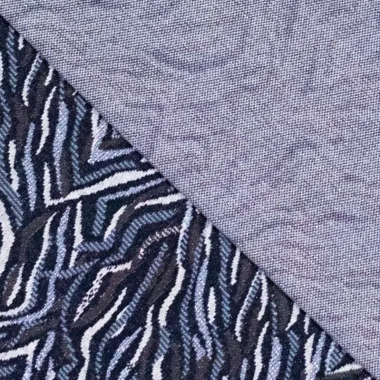 Gebreide jacquard blauw met zebra motief